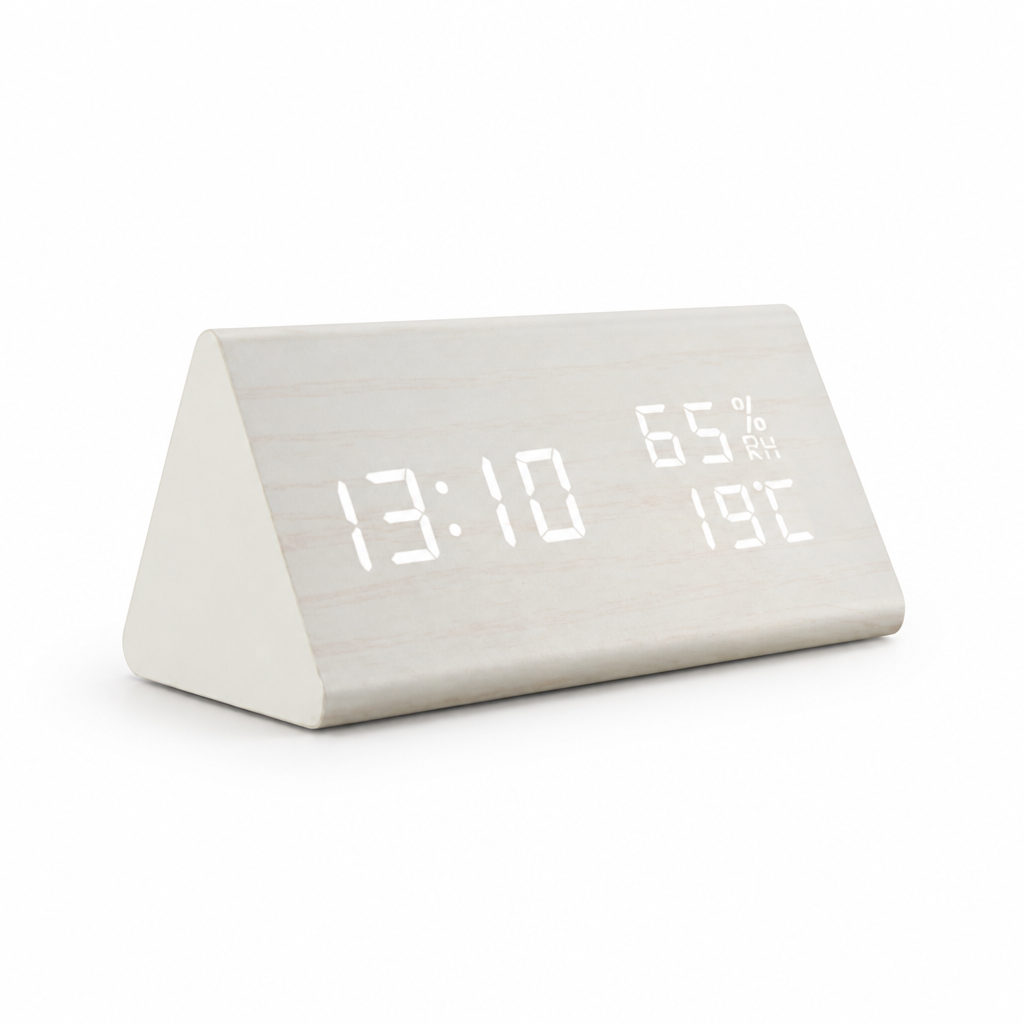 Alarm Clock Wood-Effect LED Sound-Activated