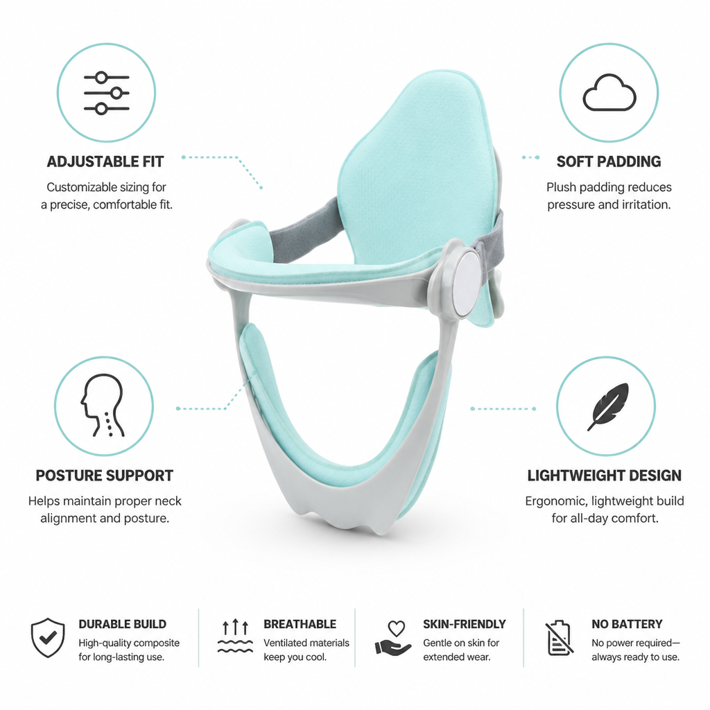Neck Brace Adjustable Padded Posture Aid