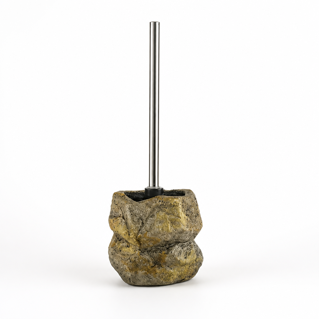 Toilet Brush Stone-Inspired Ceramic Removable Handle & Bristles