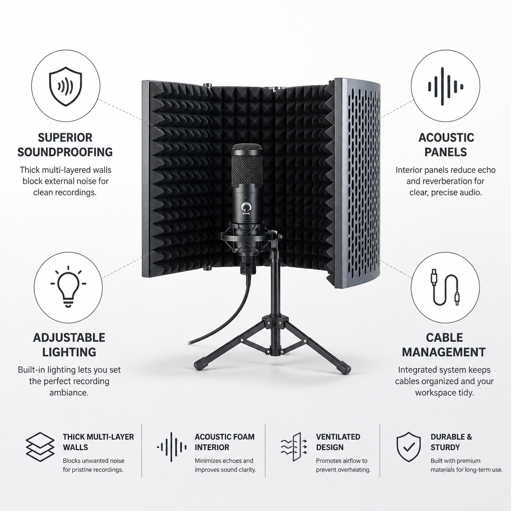 Vocal Booth Soundproof Foldable Acoustic Panels