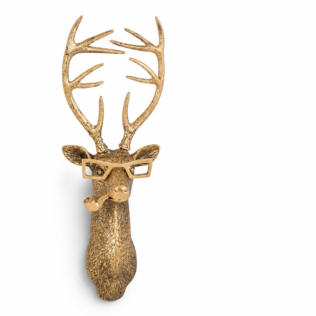 Wall Hook Animal Head Glossy Gold