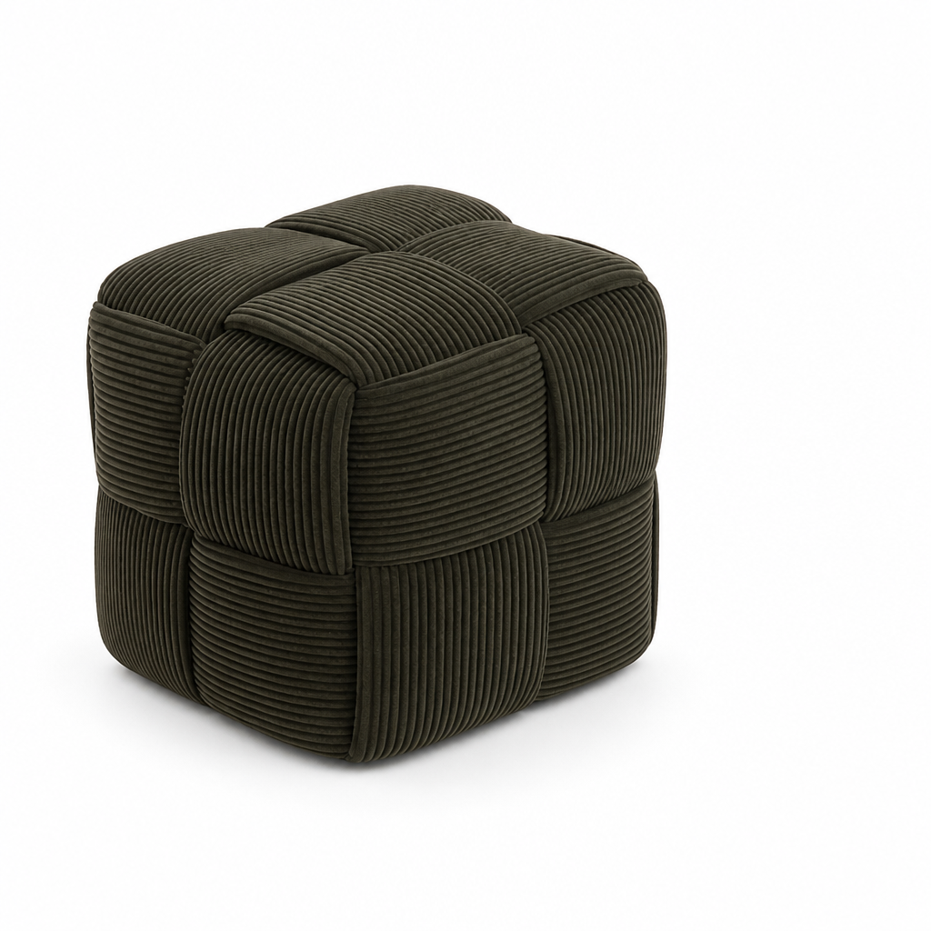 Foam-Filled Corduroy Cube Ottoman