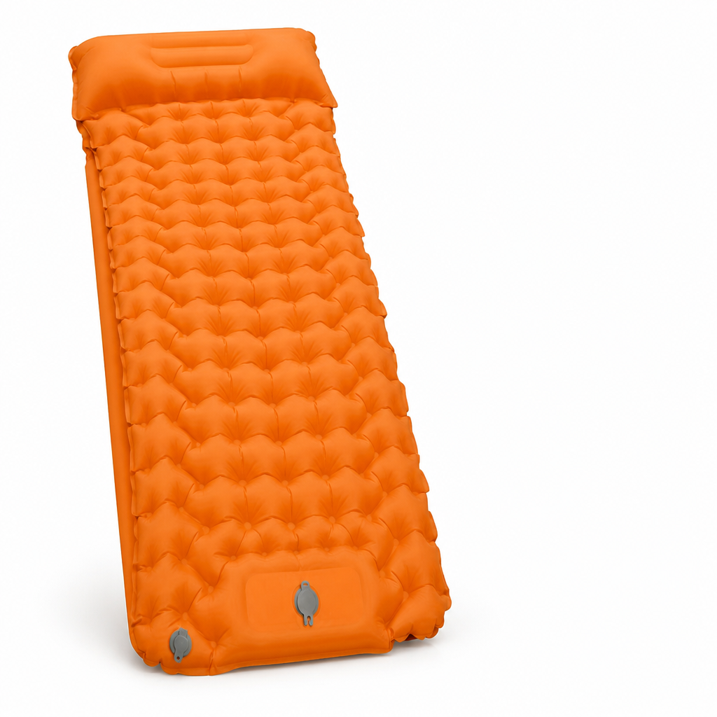 Foldable Lightweight Inflatable Camping Mattress with Integrated Pillow (180 cm)