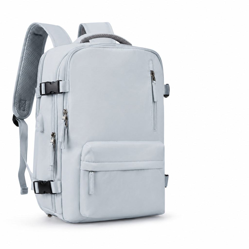 Water-Resistant Travel Backpack With Separate Shoe Compartment