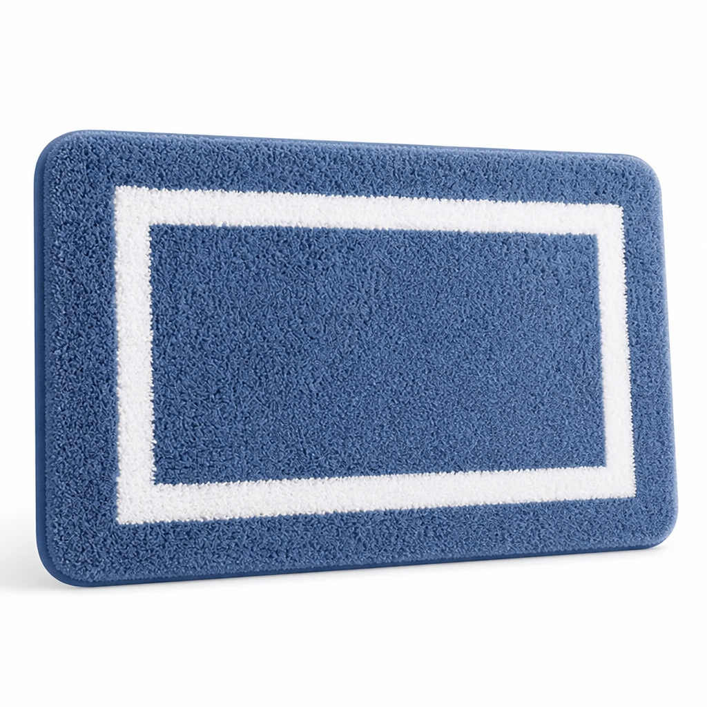 Bath Mat Anti-Slip Plush Microfiber Machine Washable