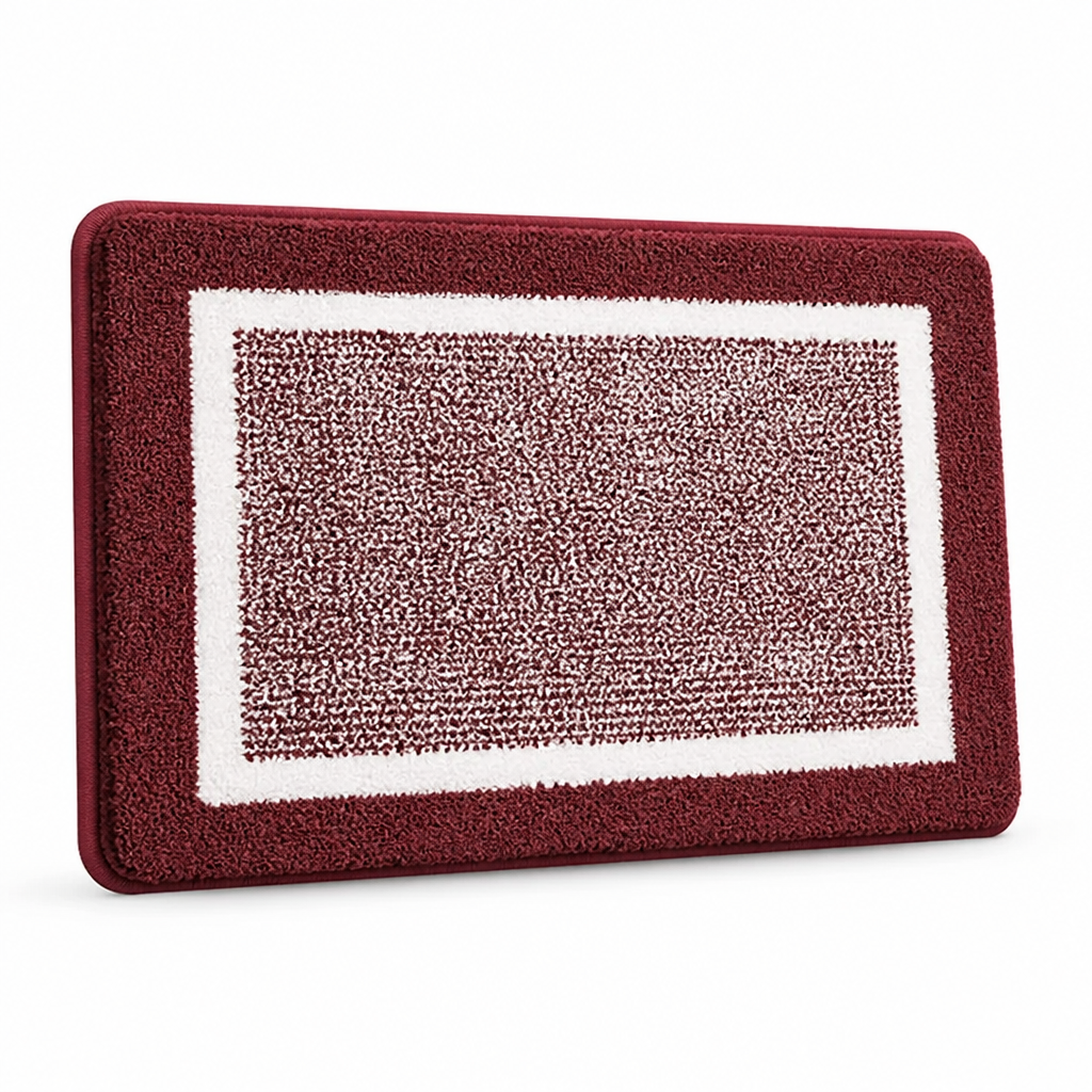 Bath Mat Anti-Slip Plush Microfiber Machine Washable