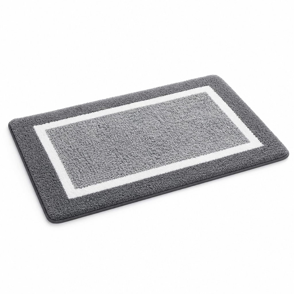 Bath Mat Anti-Slip Plush Microfiber Machine Washable