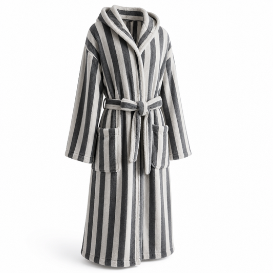 Bathrobe Plush Fleece Sherpa Trim Belted Waist