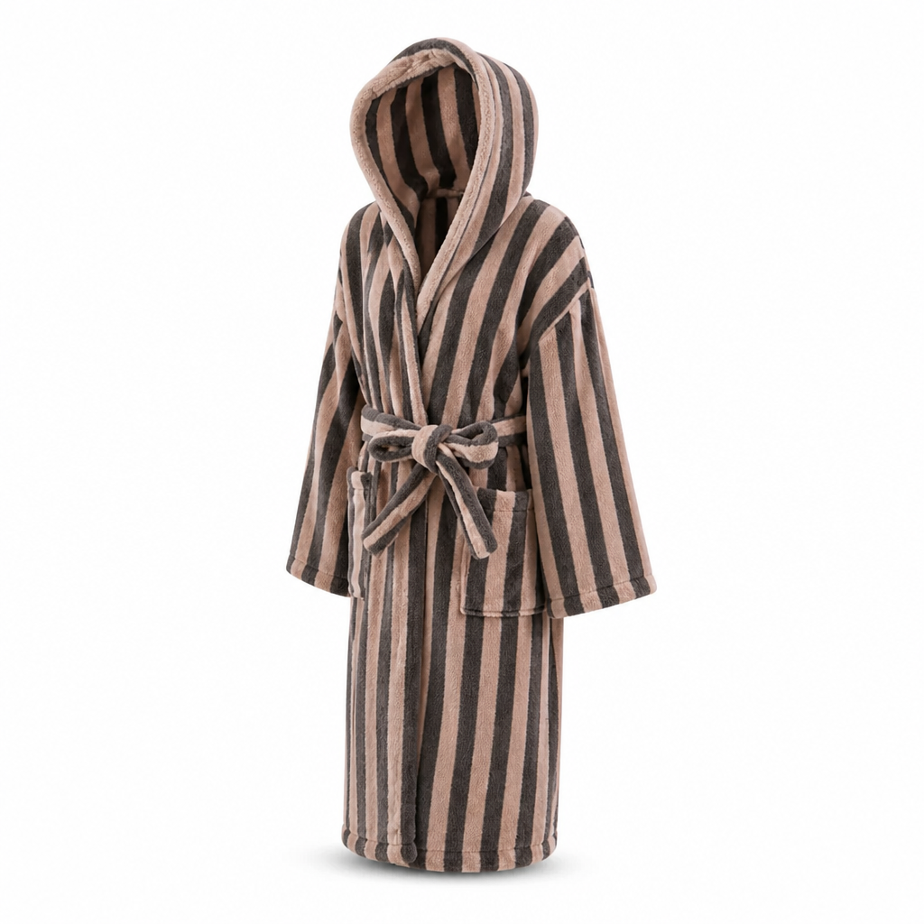 Bathrobe Plush Fleece Sherpa Trim Belted Waist