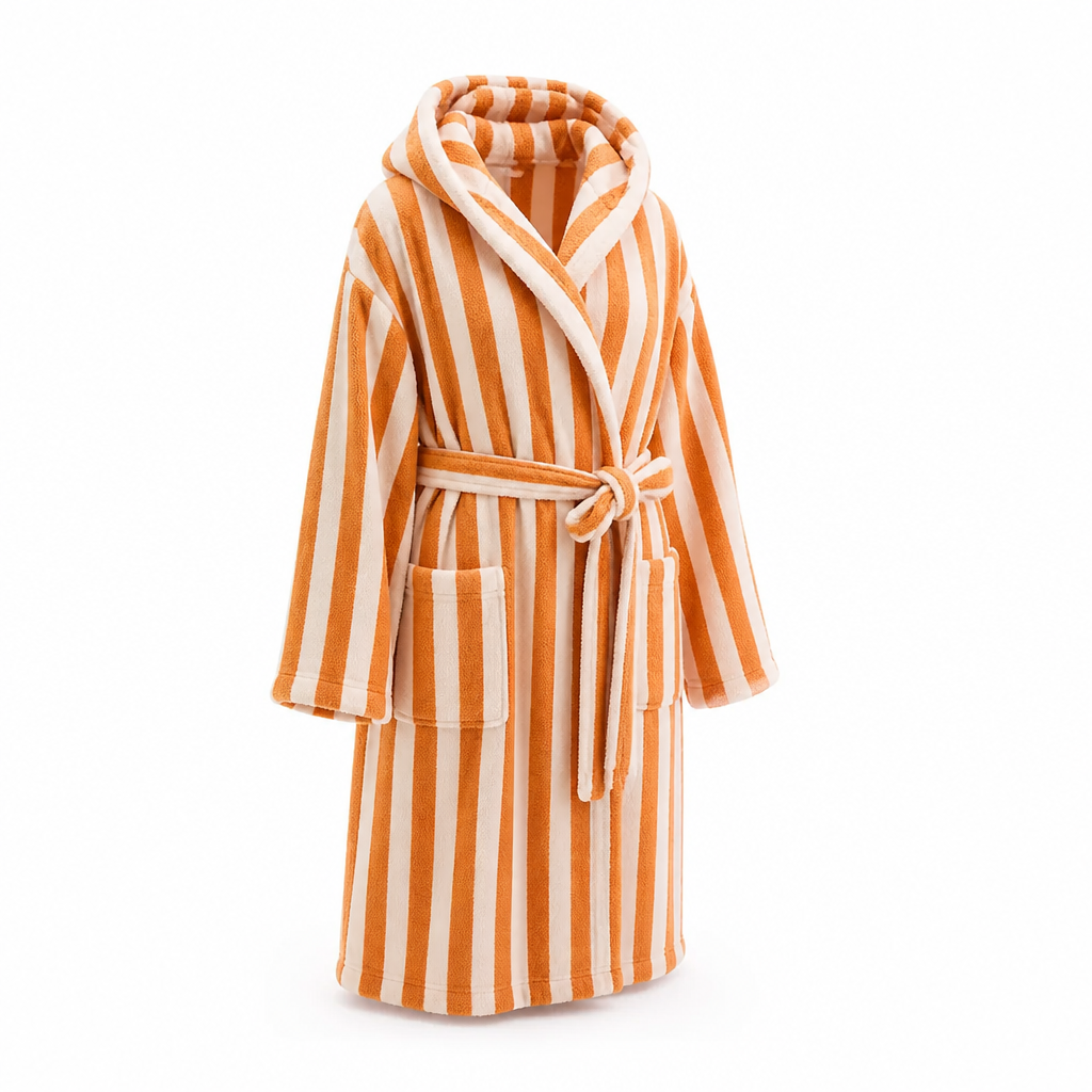 Bathrobe Plush Fleece Sherpa Trim Belted Waist