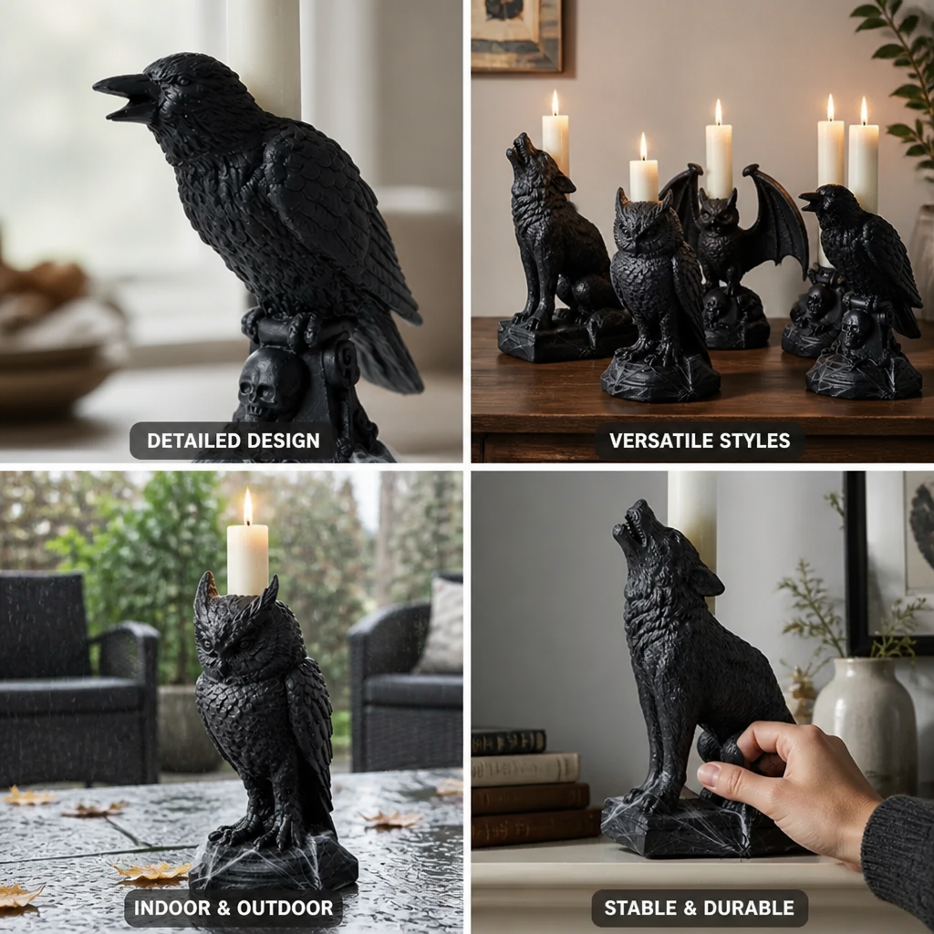 Candle Holder Gothic Animal Resin Fits 1.18 Inch Candles