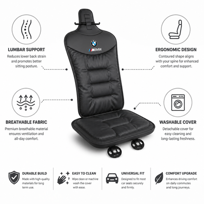 Car Seat Cushion Ergonomic Lumbar Support Breathable