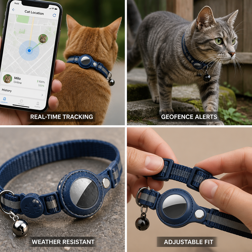 Cat GPS Collar Real-Time Tracking & Geofence Alerts