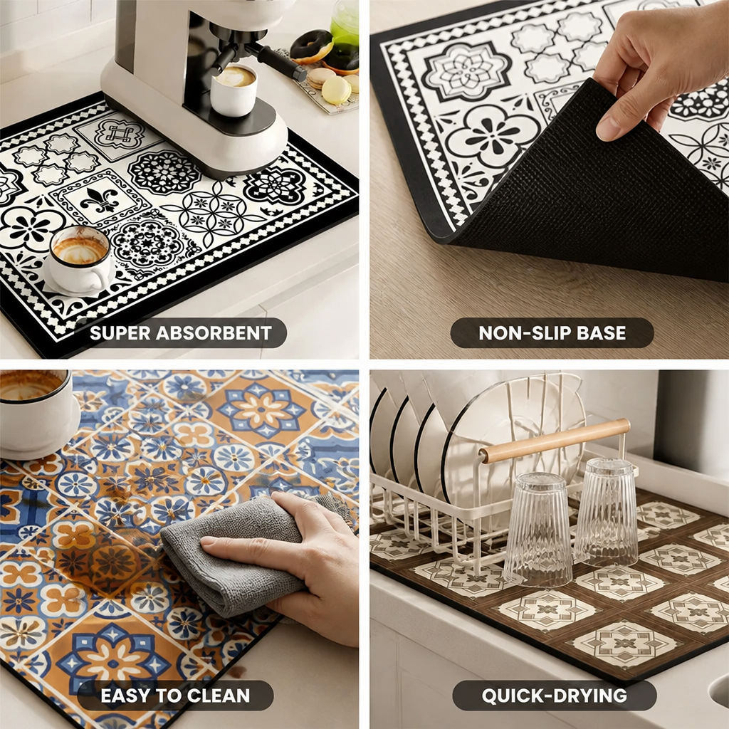 Coffee Mat Quick-Drying & Super-Absorbent Non-Slip