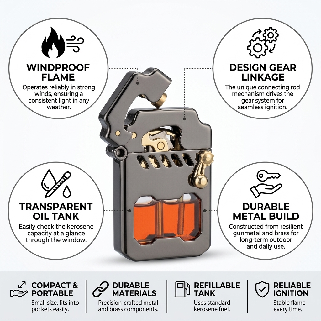 Lighter Windproof Metal Refillable
