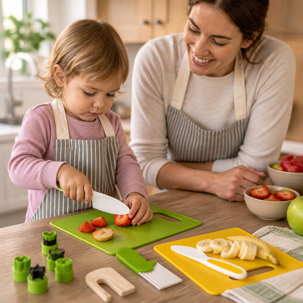 Montessori Cooking Set Child-Sized Wooden & Silicone