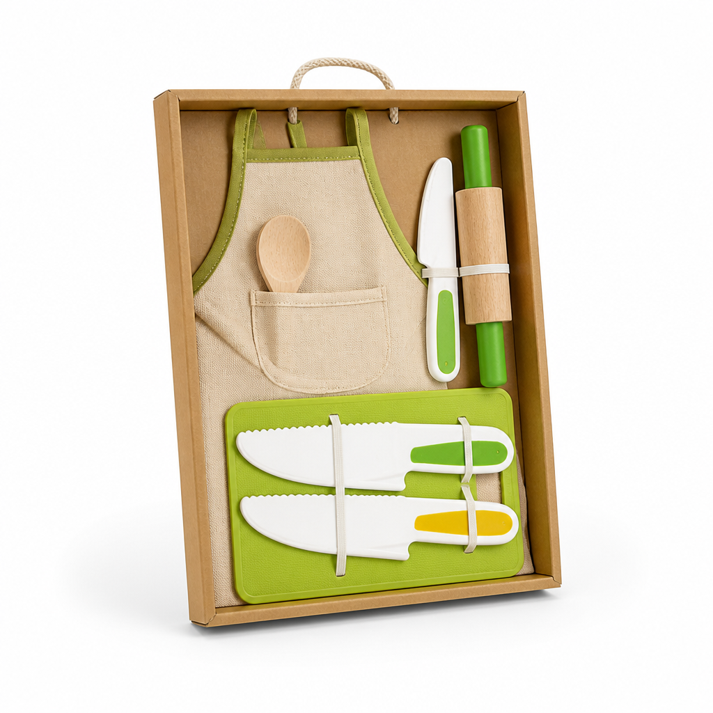 Montessori Cooking Set Child-Sized Wooden & Silicone