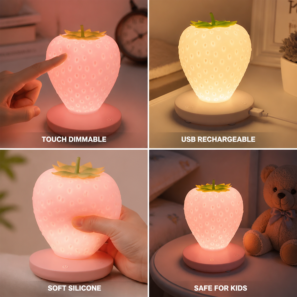Night Light Silicone Touch Dimmable & USB Rechargeable