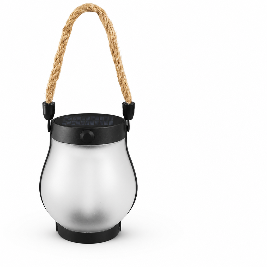 Outdoor Lantern Flame-Effect LED Solar & USB Rechargeable