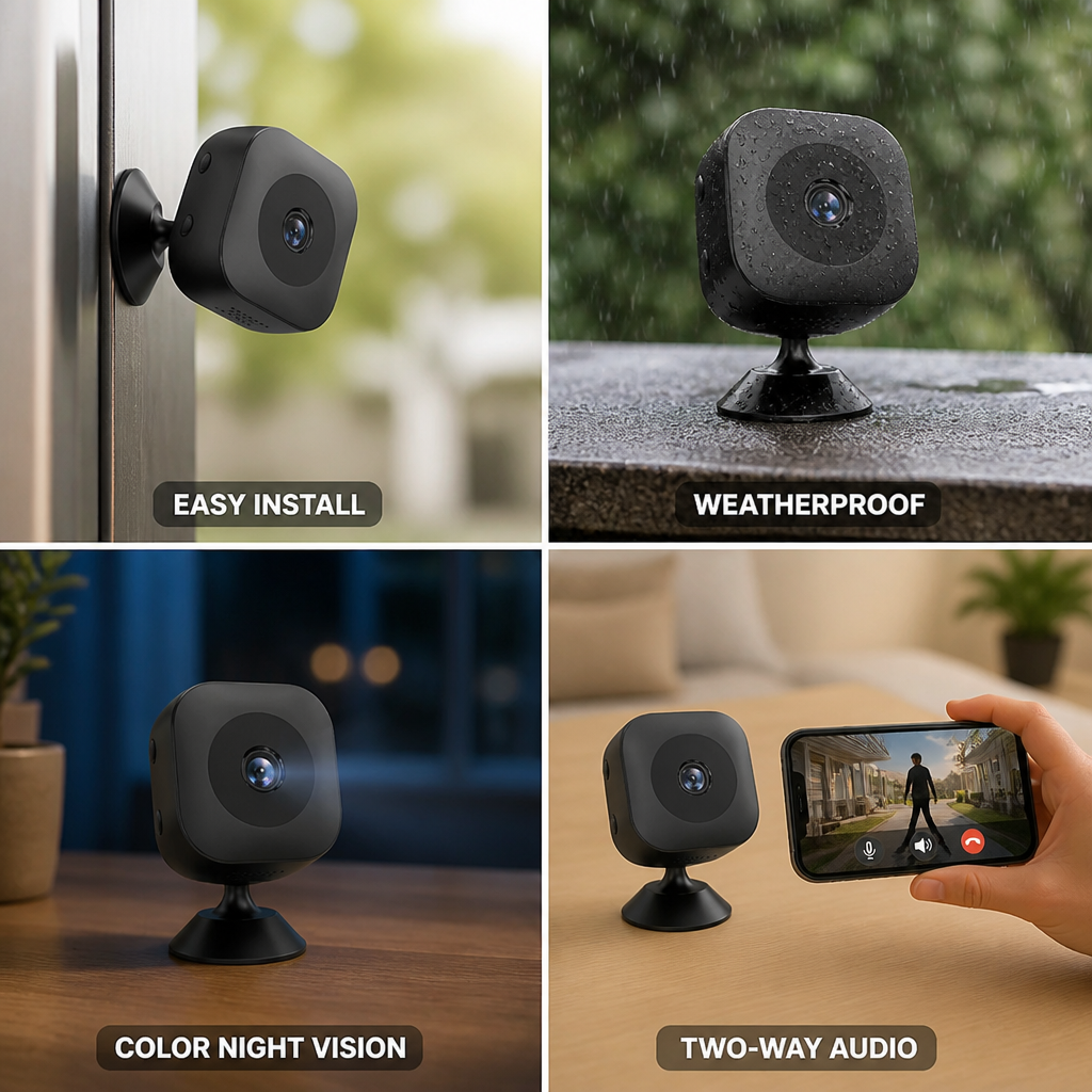 Outdoor Security Camera Color Night Vision Motion Detection & Two-Way Audio