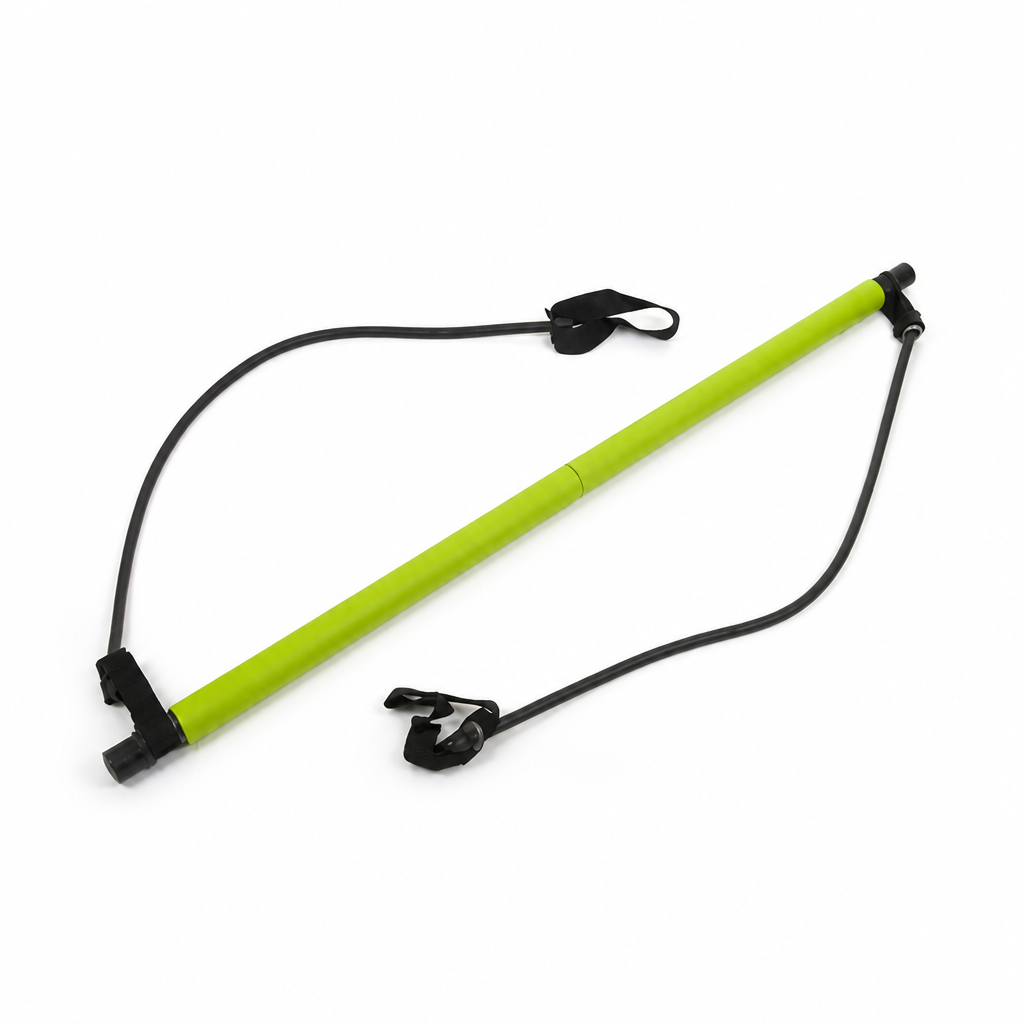Pilates Bar Set Adjustable Bands & Anti-Slip Straps