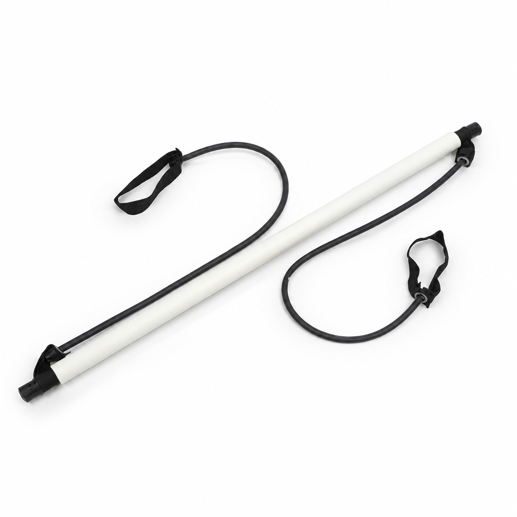 Pilates Bar Set Adjustable Bands & Anti-Slip Straps