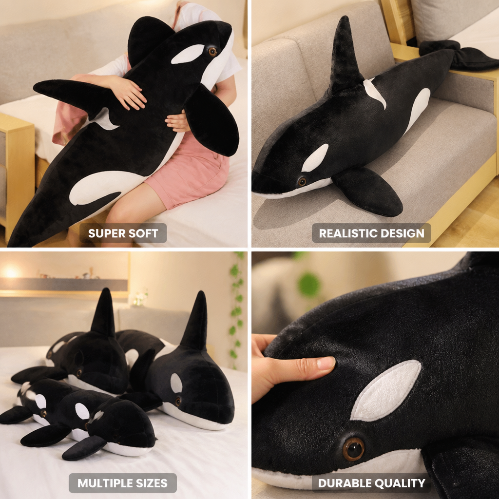 Plush Orca Super Soft Realistic Design Multiple Sizes