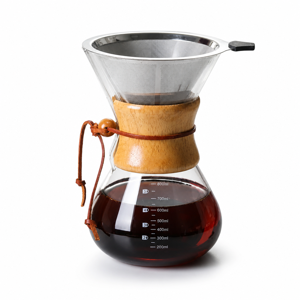 Pour-Over Coffee Set Borosilicate Glass V60 Dripper
