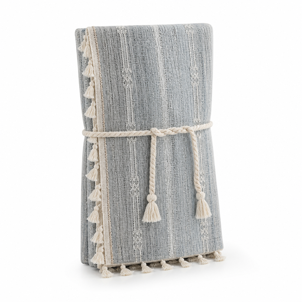 Sheer Curtain Panel Tassel Trim Light-Filtering