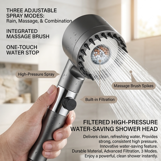 Shower Head Filtered High-Pressure Water-Saving