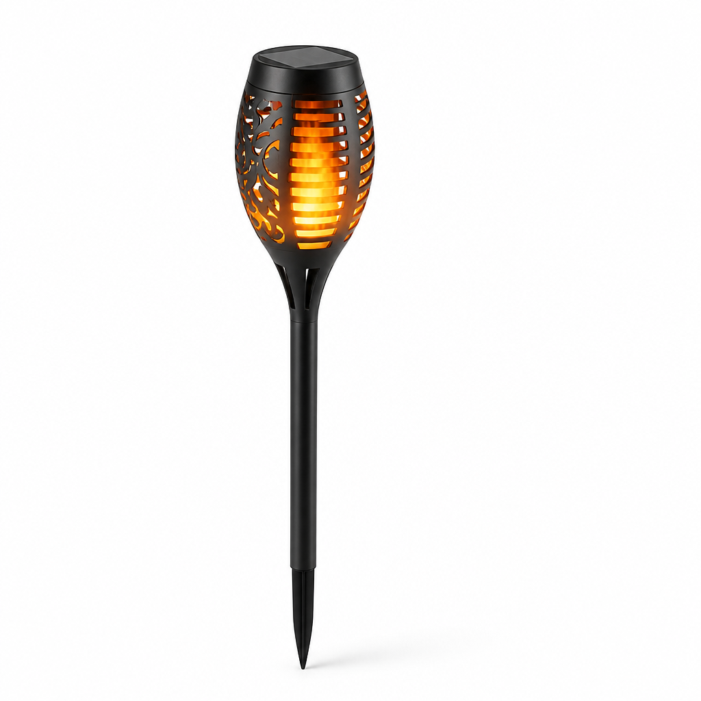 Solar Torch Light Flickering Flame Dusk-To-Dawn Waterproof