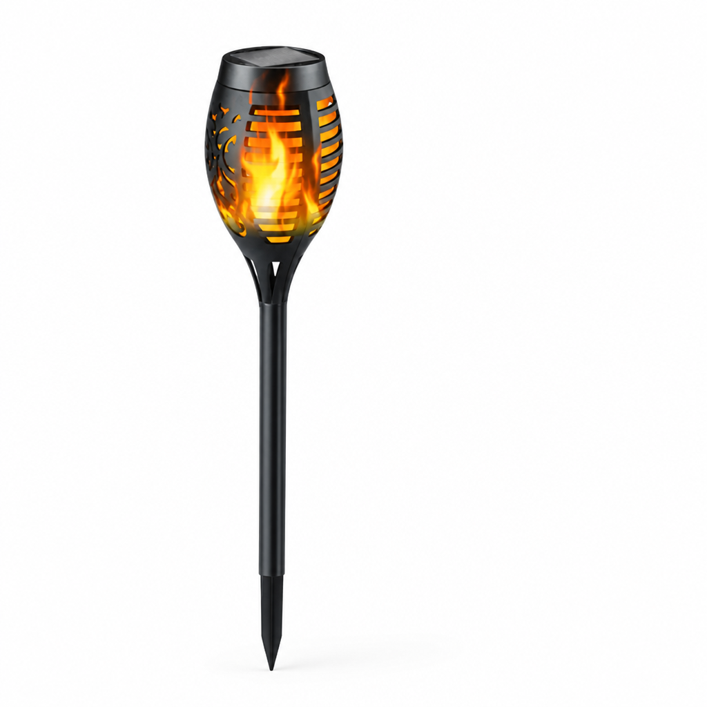 Solar Torch Light Flickering Flame Dusk-To-Dawn Waterproof