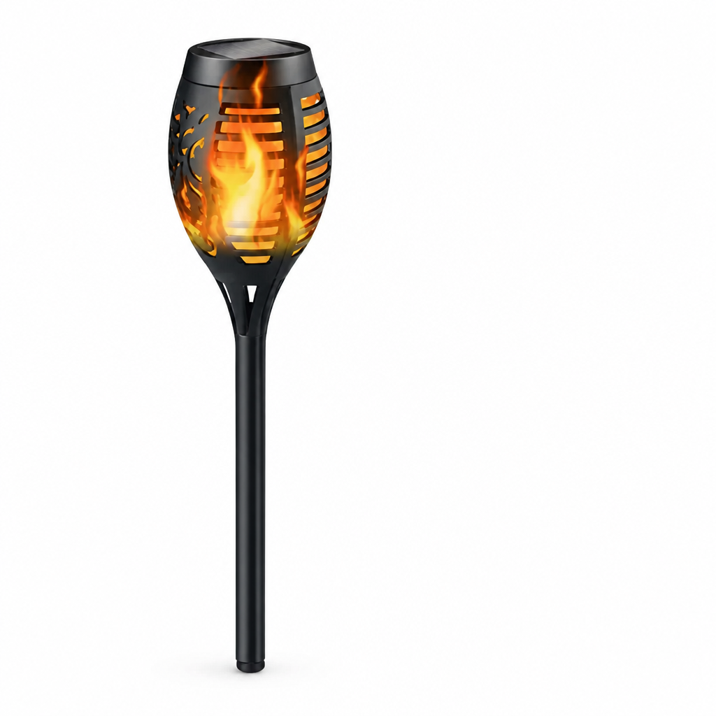 Solar Torch Light Flickering Flame Dusk-To-Dawn Waterproof