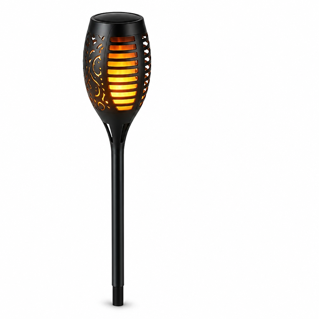 Solar Torch Light Flickering Flame Dusk-To-Dawn Waterproof