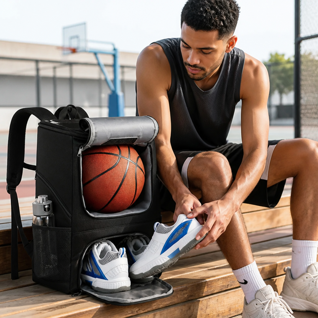Sports Backpack Ball & Shoe Compartments Spacious Main Compartment