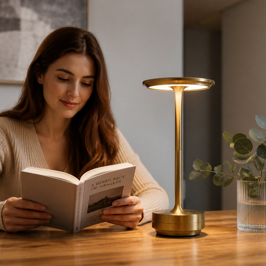 Table Lamp Cordless Touch Control & Crystal Shade