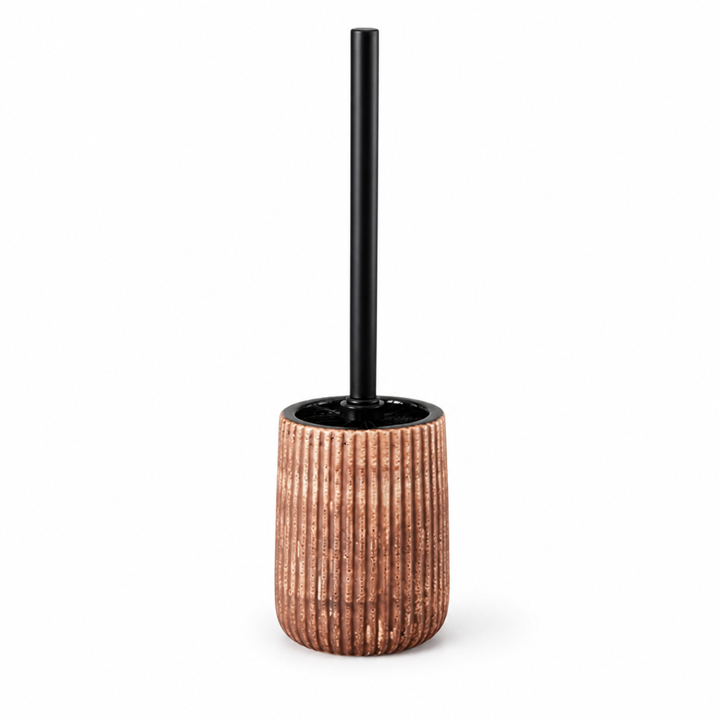 Toilet Brush & Holder Textured Ceramic Floor Mounted