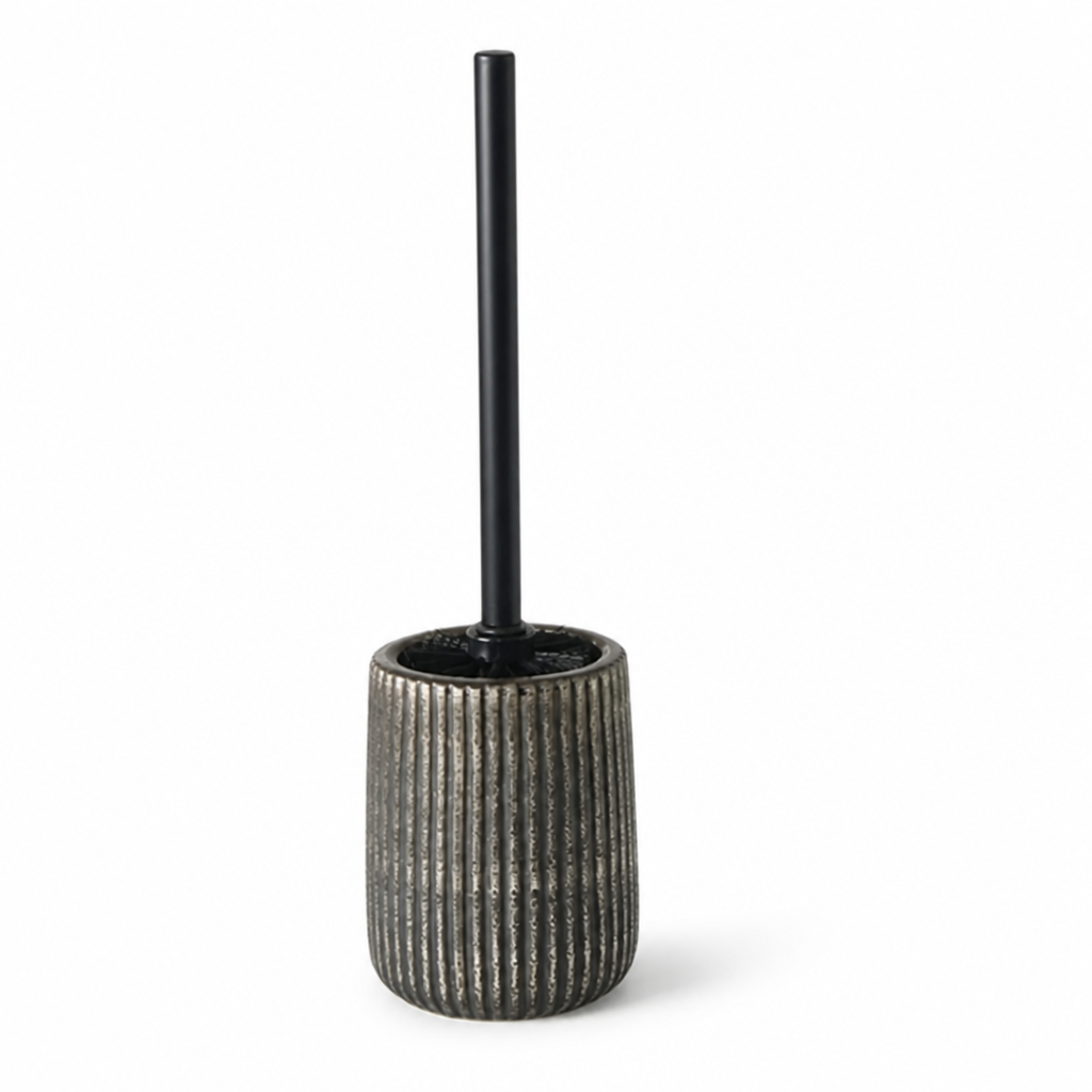 Toilet Brush & Holder Textured Ceramic Floor Mounted