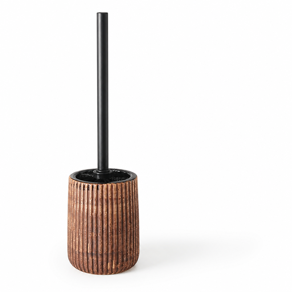 Toilet Brush & Holder Textured Ceramic Floor Mounted