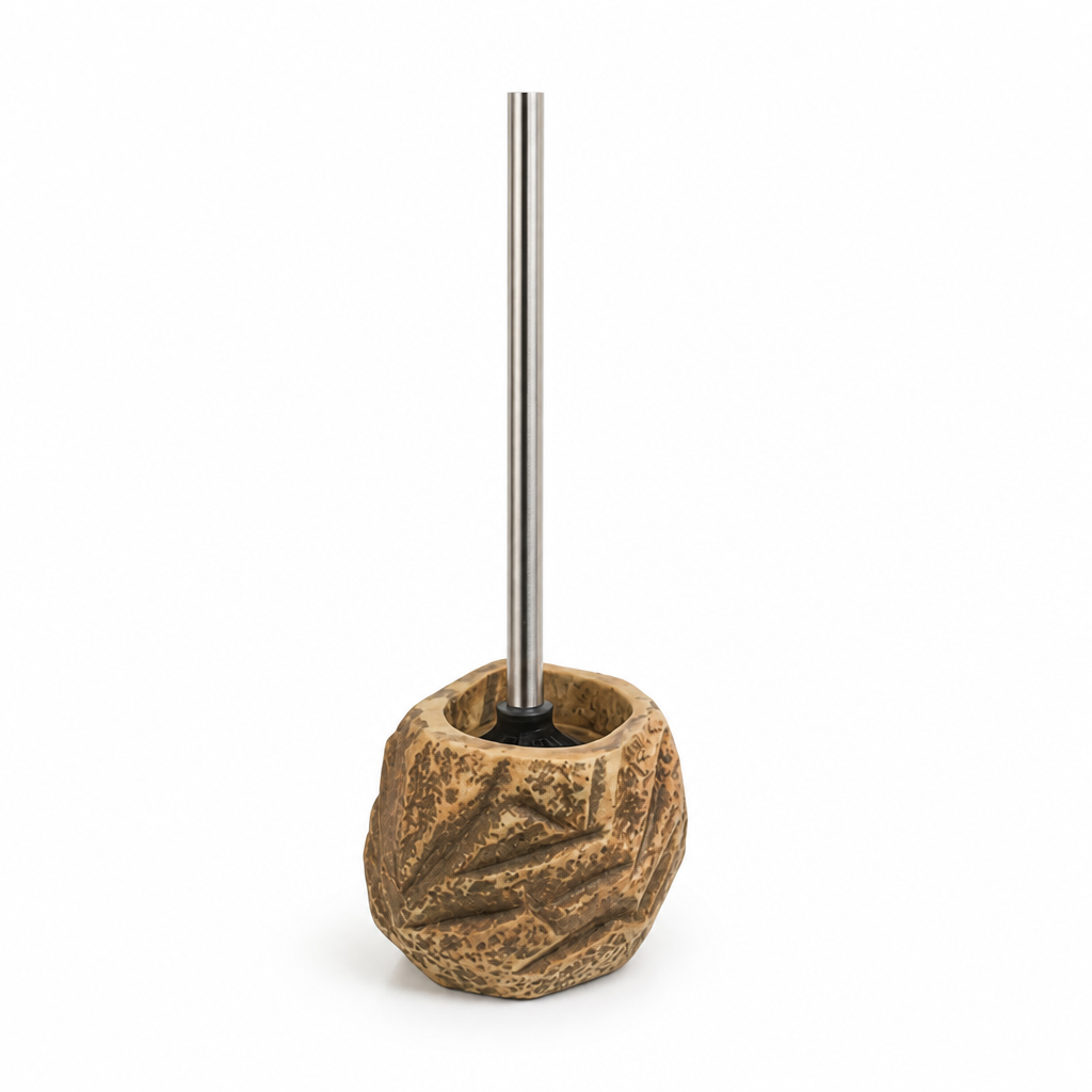 Toilet Brush Stone-Inspired Ceramic Removable Handle & Bristles