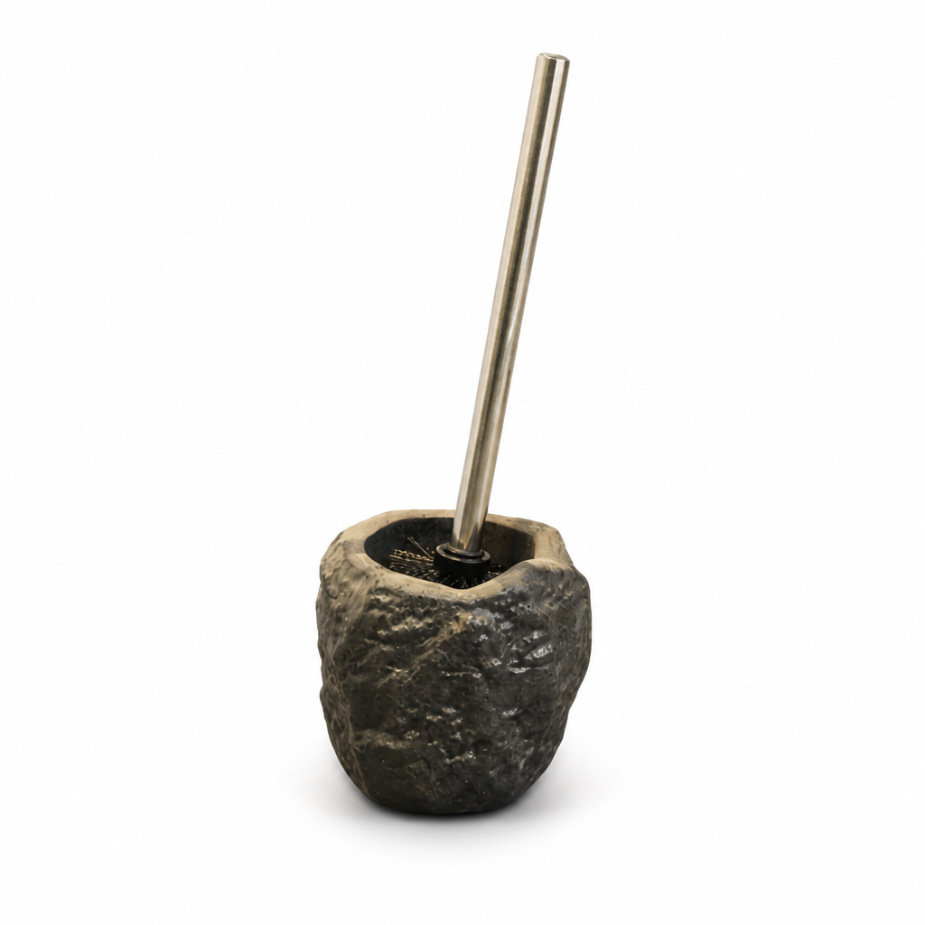 Toilet Brush Stone-Inspired Ceramic Removable Handle & Bristles