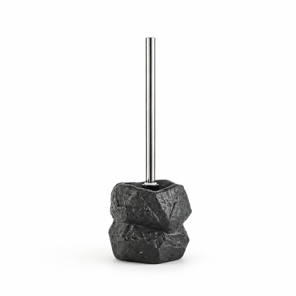 Toilet Brush Stone-Inspired Ceramic Removable Handle & Bristles