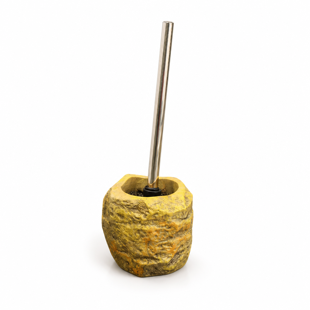 Toilet Brush Stone-Inspired Ceramic Removable Handle & Bristles