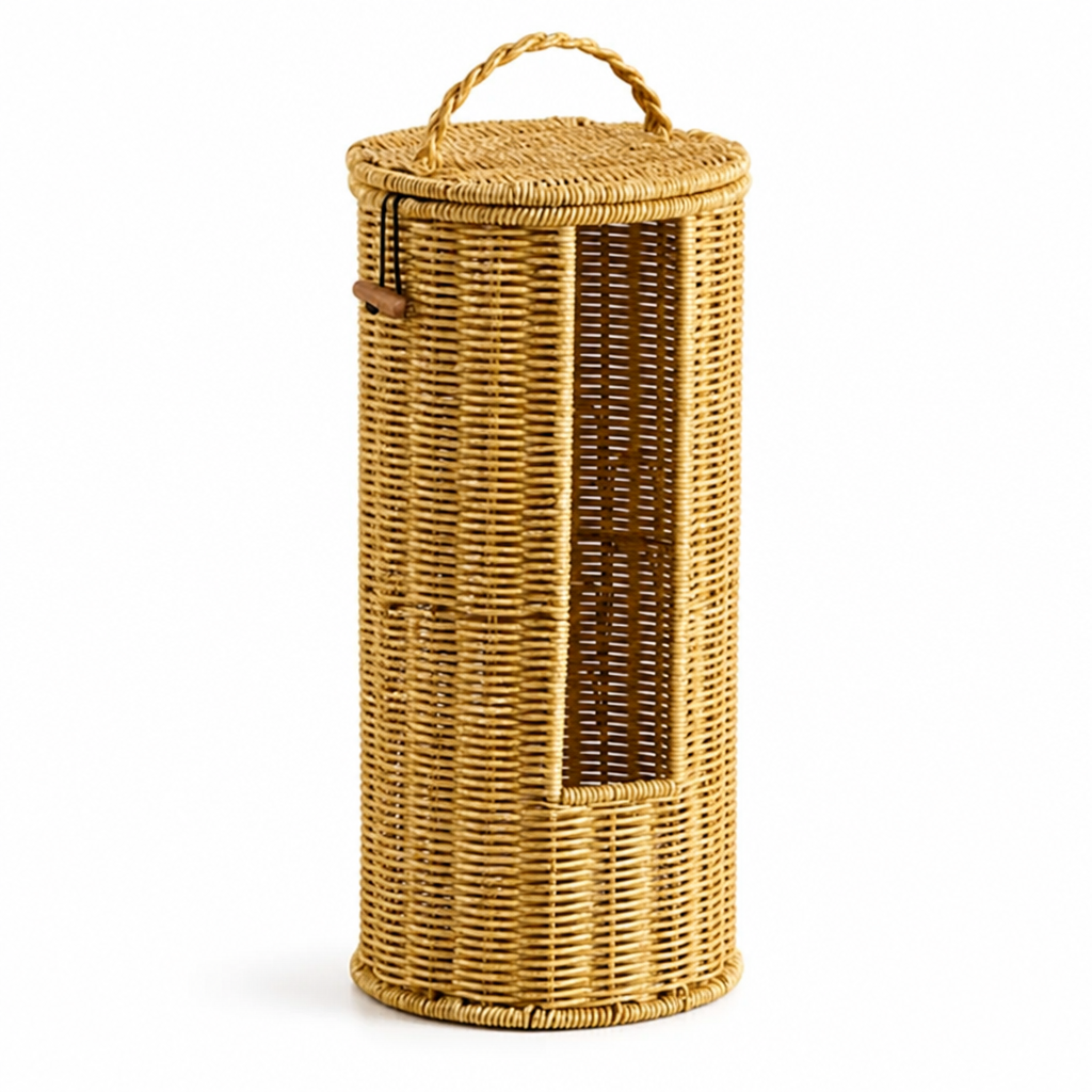 Toilet Paper Holder Freestanding Braided Rope Vertical Window