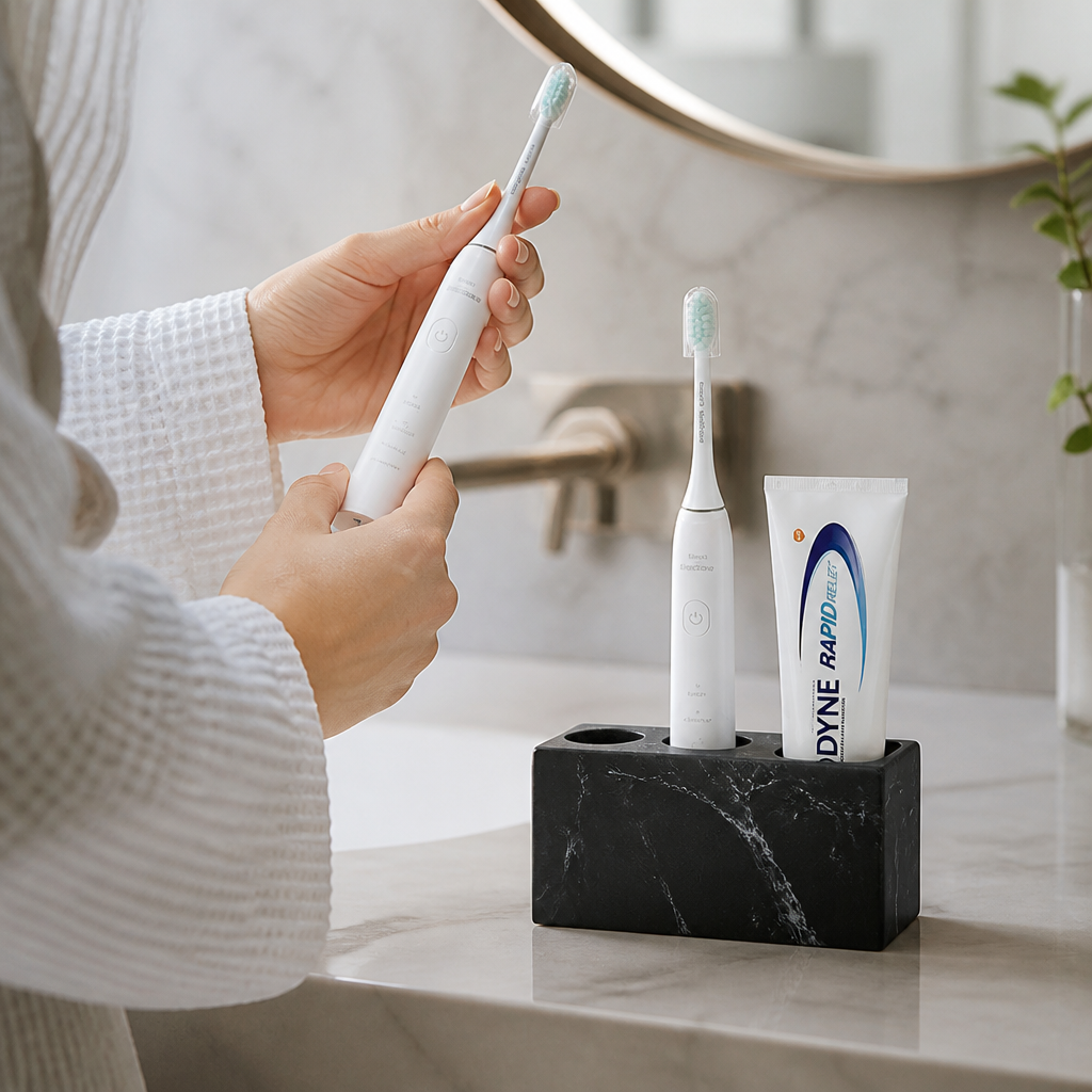 Toothbrush Holder Resin Swirl Matte Finish