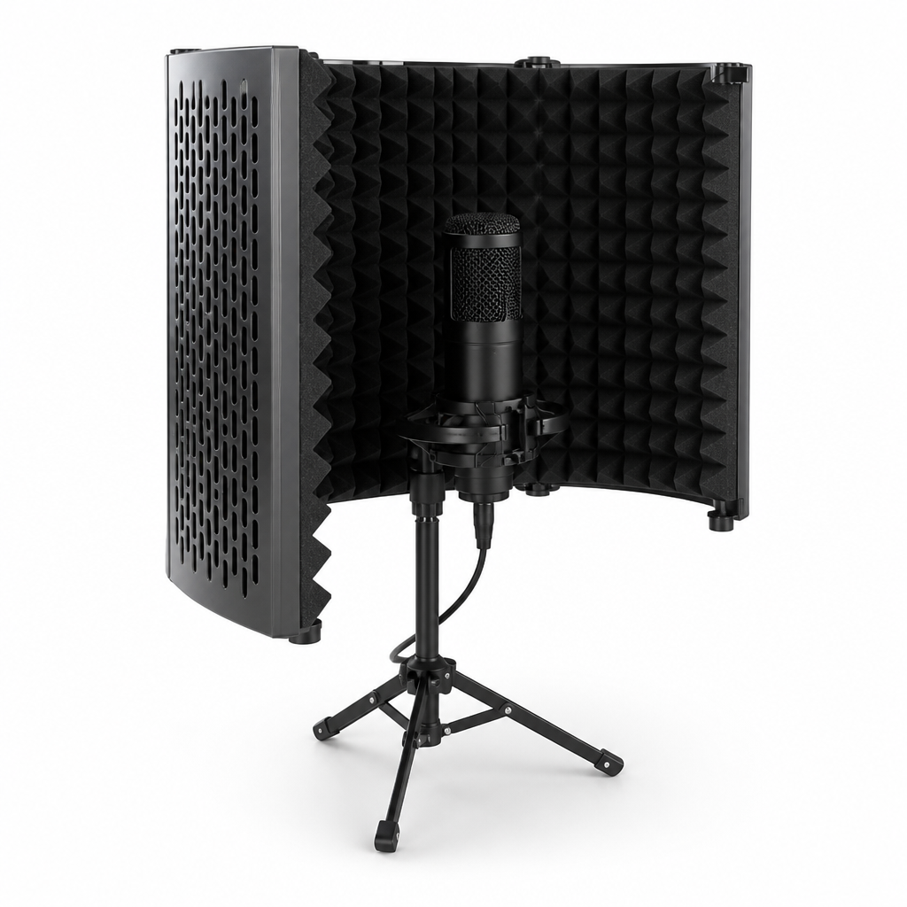 Vocal Booth Portable Sound Isolation & Adjustable Lighting