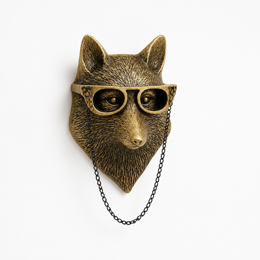 Wall Hook Animal Head Glossy Gold
