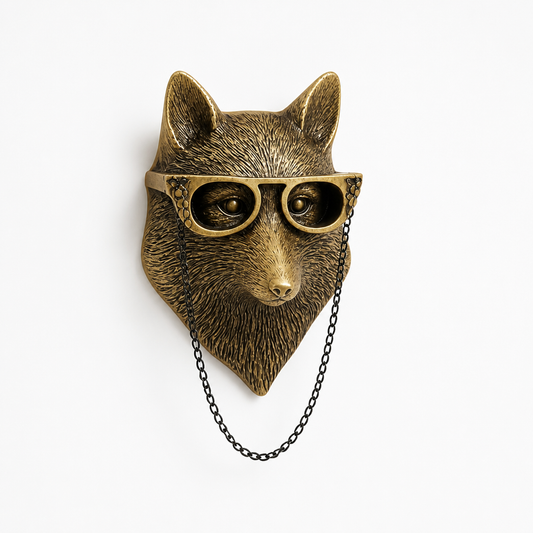Wall Hook Animal Head Glossy Gold