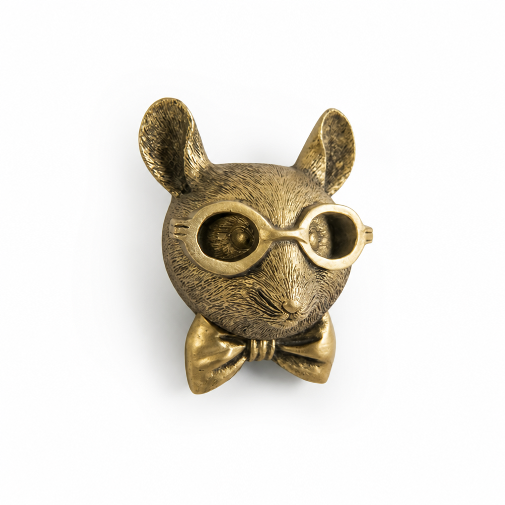 Wall Hook Animal Head Glossy Gold