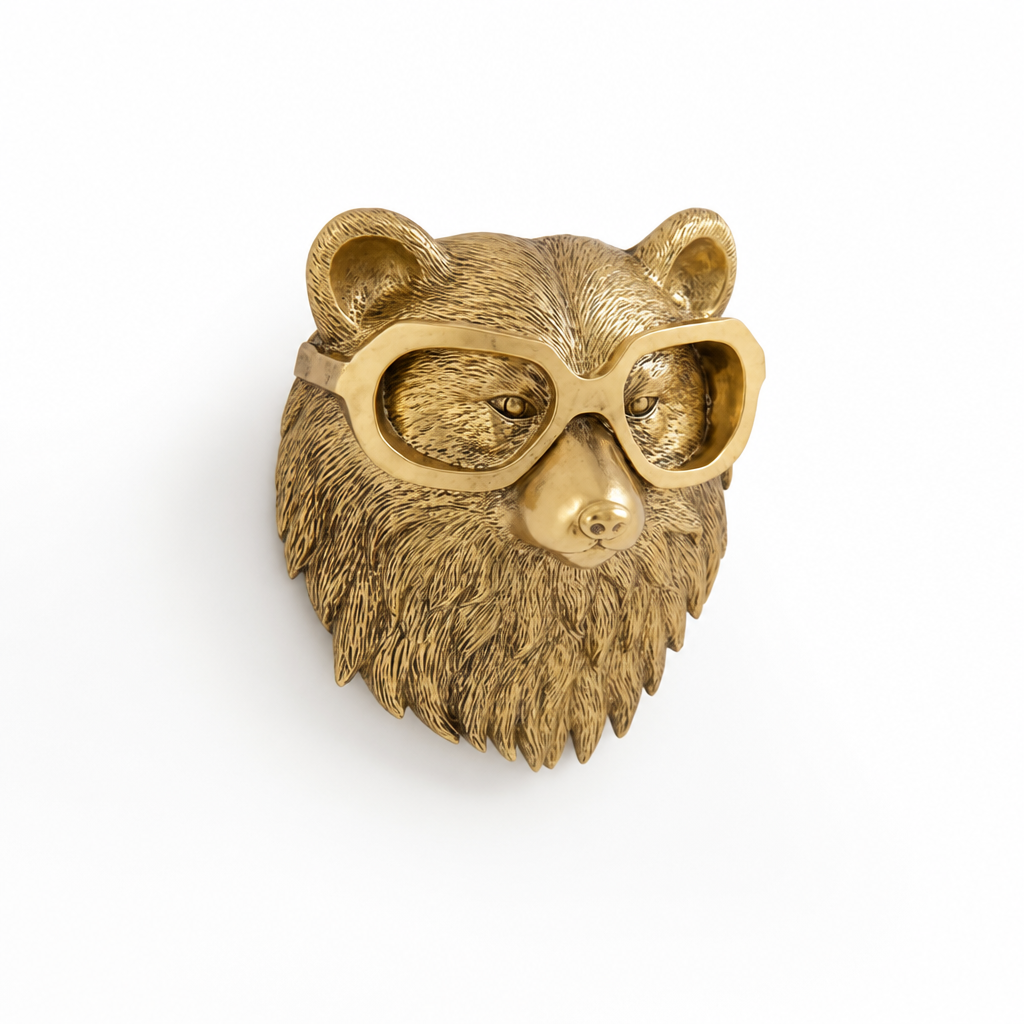 Wall Hook Animal Head Glossy Gold
